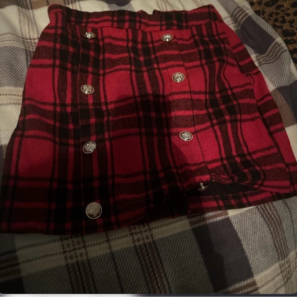 Plaid Red and Black Women's Skirt
